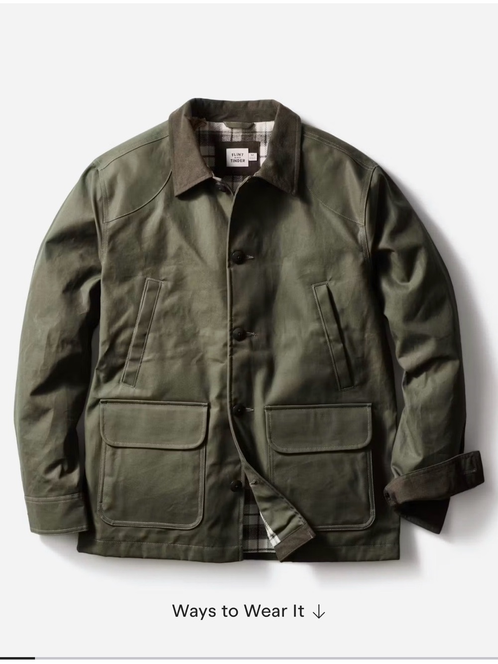 Flint and Tinder Classic Olive Field Jacket